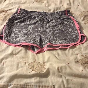 Under Armour Women's Athletic Shorts in Gray and Pink